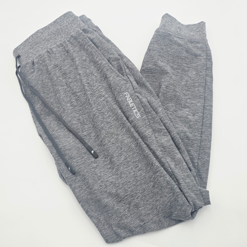 Fabletics Mens Small The Cloud Jersey Jogger Performance Heather Gray Drawstring